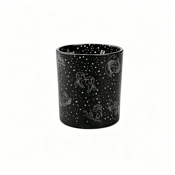 Frosted & Engraved Zodiac Glass Candle Jar