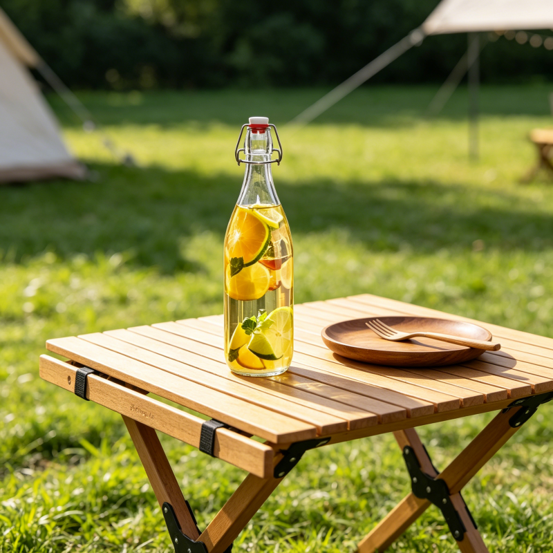 Clear Swing Top Glass Beverage Bottles with Airtight Lids