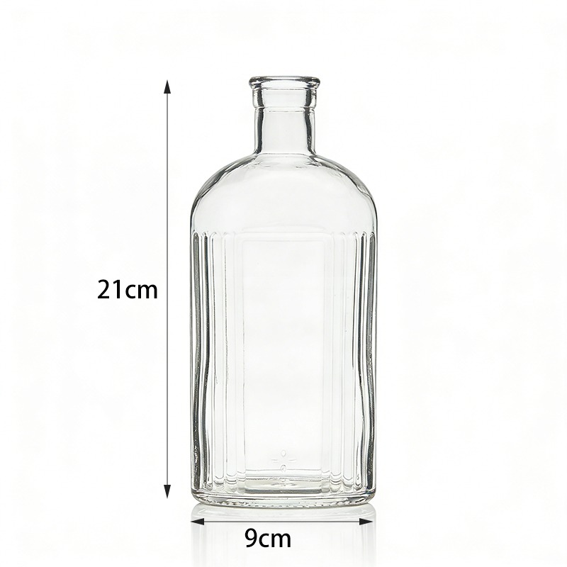 Modern Purple Ribbed Glass Vase (21x9cm) – Premium Soda-Lime